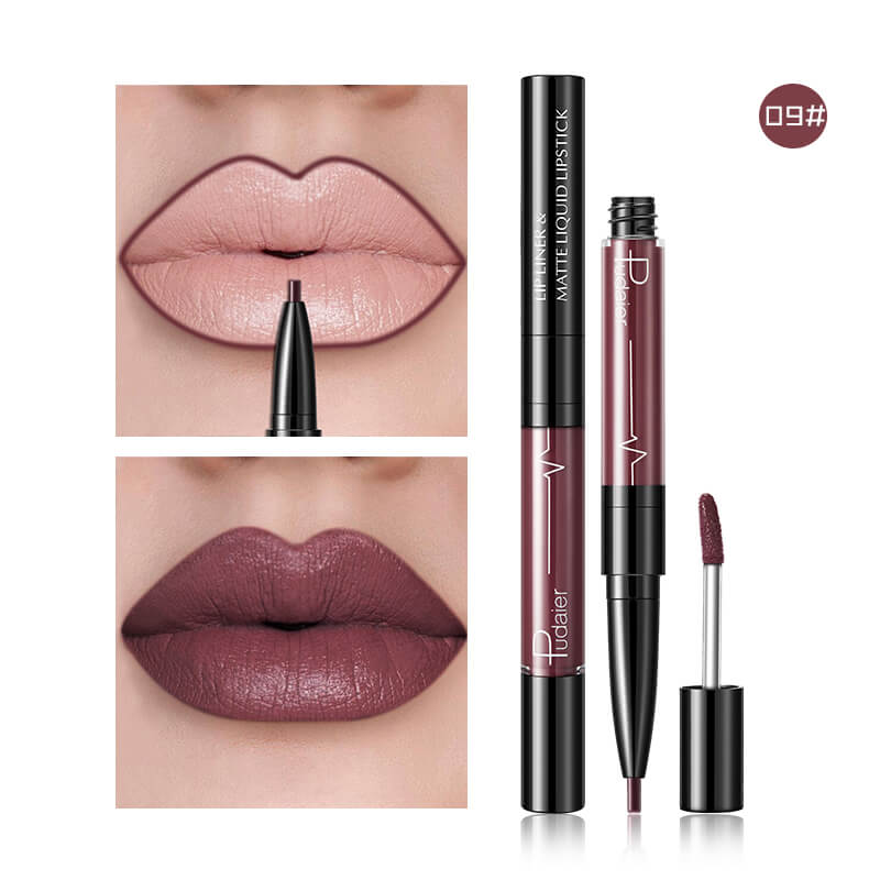 Matte Lip Gloss Lip Liner 2 in1