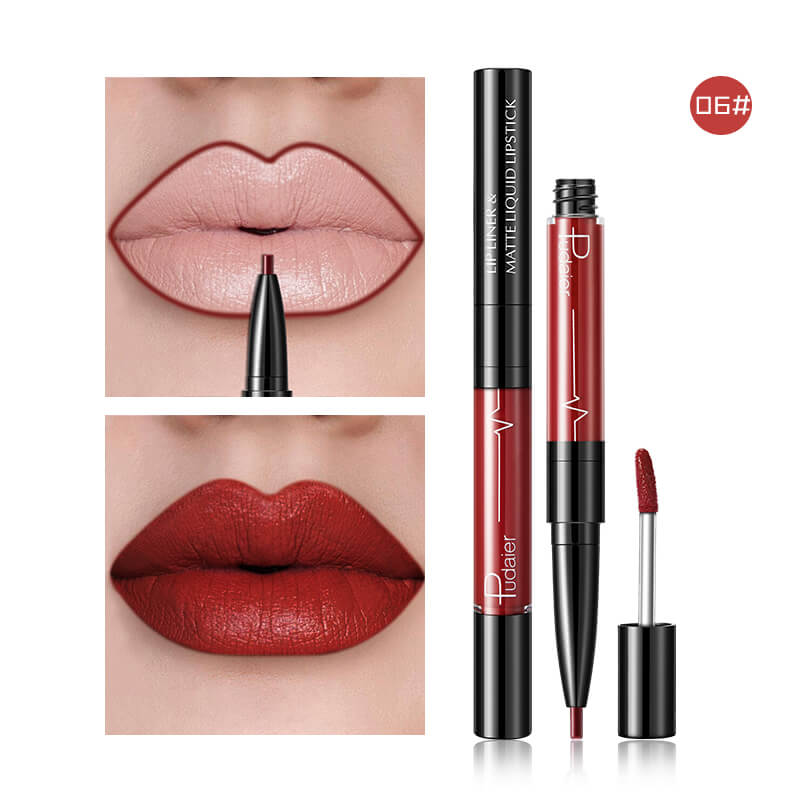Matte Lip Gloss Lip Liner 2 in1