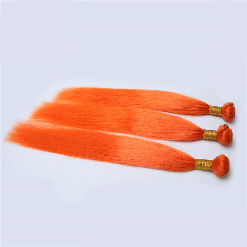 100% Human Hair orange Bundles – Straight
