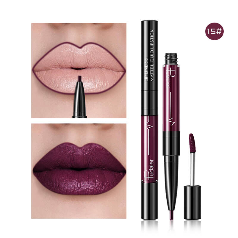 Matte Lip Gloss Lip Liner 2 in1