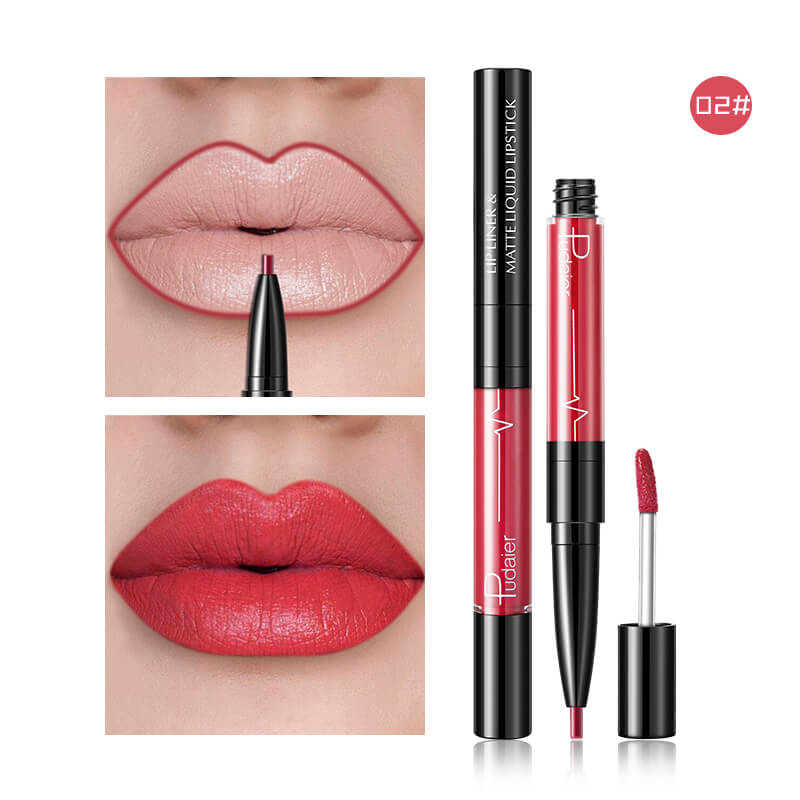 Matte Lip Gloss Lip Liner 2 in1