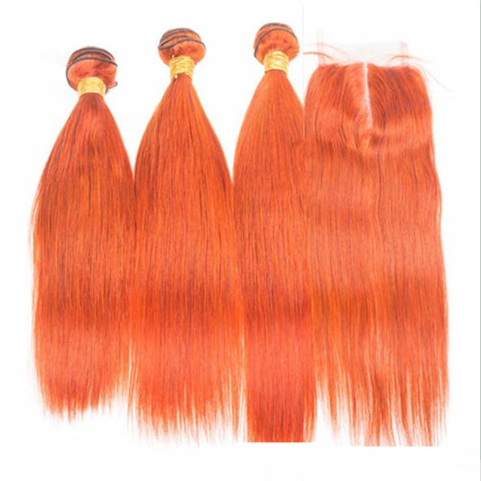 100% Human Hair orange Bundles – Straight