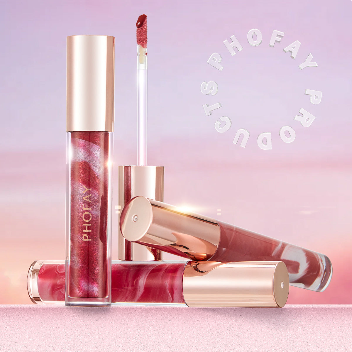 6 pcs Set Rose Blooming Hydrating Lip Gloss