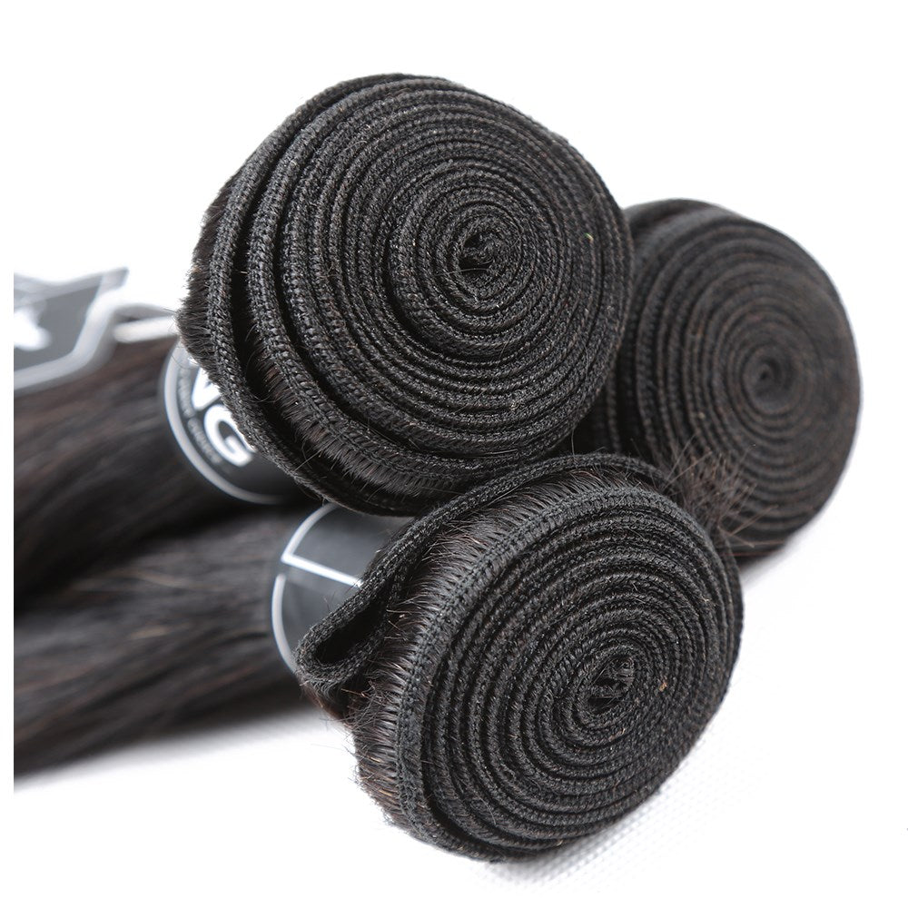 100% Straight Human Hair Bundles –Straight ,Soft, Thick, Natural Black Hair Extensions (8-28 inches)