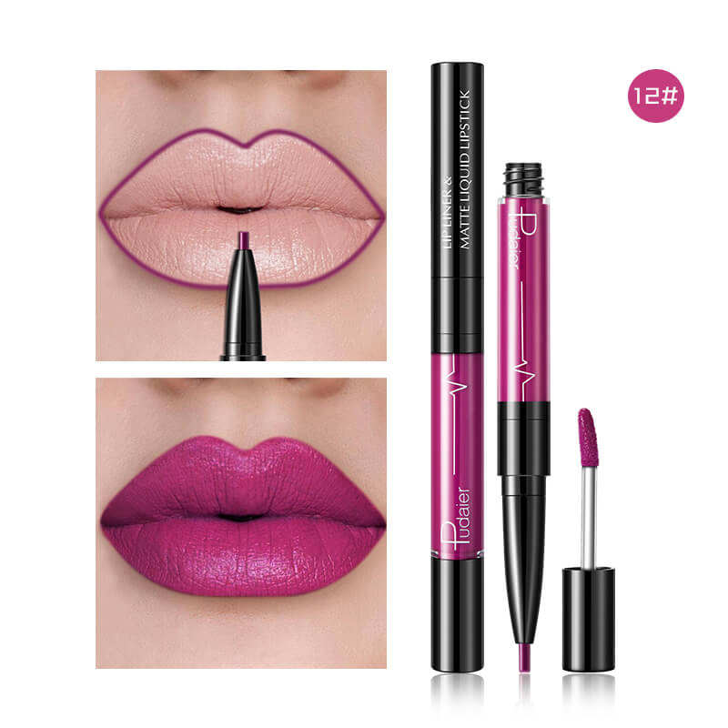 Matte Lip Gloss Lip Liner 2 in1