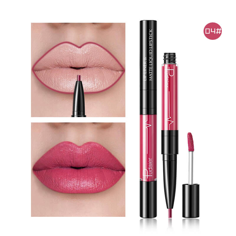 Matte Lip Gloss Lip Liner 2 in1