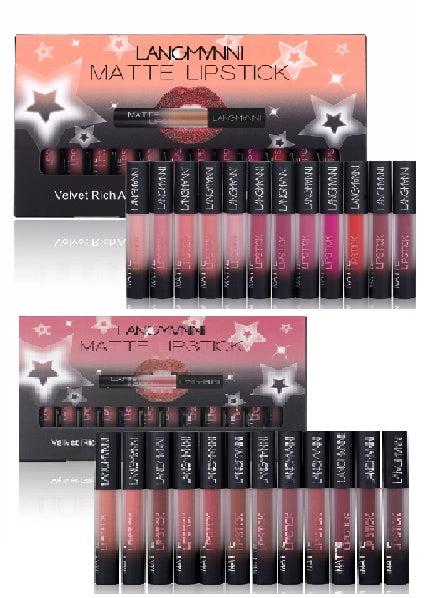 Matte Lipstick Waterproof Long-lasting Velvet Lipstick Set - 12 Pcs set