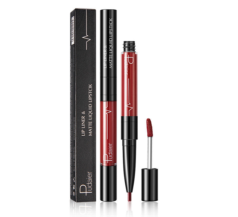 Matte Lip Gloss Lip Liner 2 in1