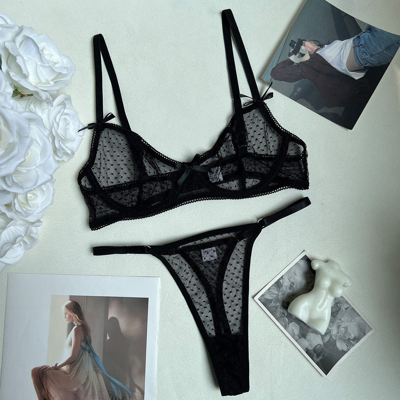 Black Bra & Panty Lingerie Set – Soft, Sexy 2-Piece Intimates | Comfortable Everyday & Date Night Set for Women
