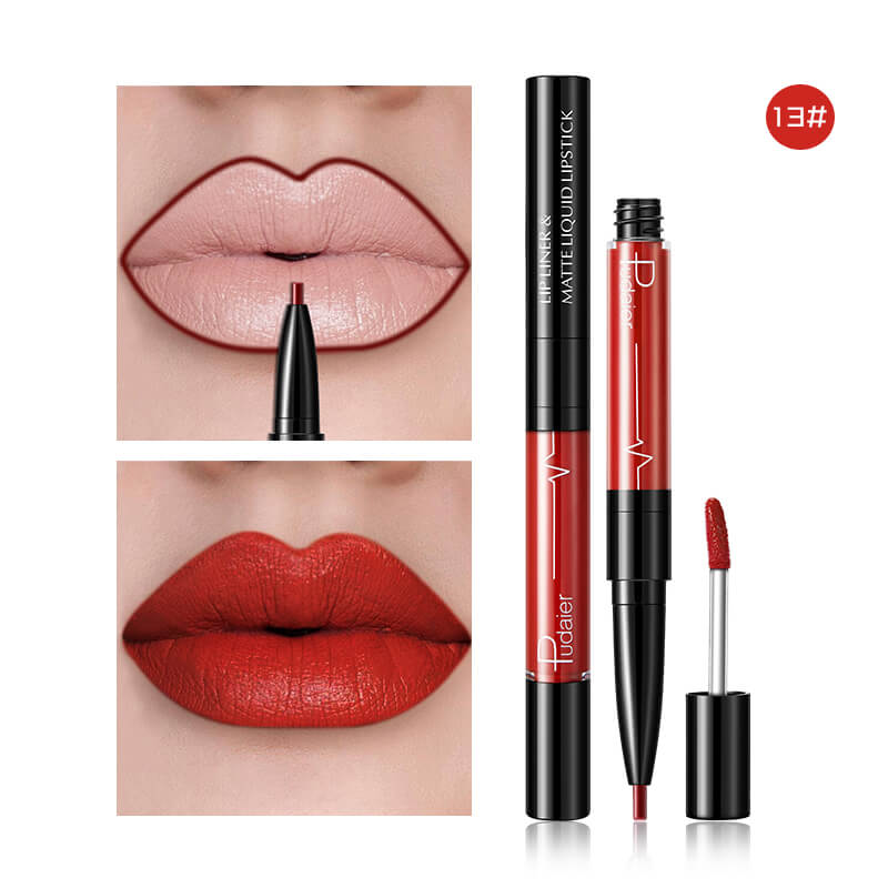 Matte Lip Gloss Lip Liner 2 in1