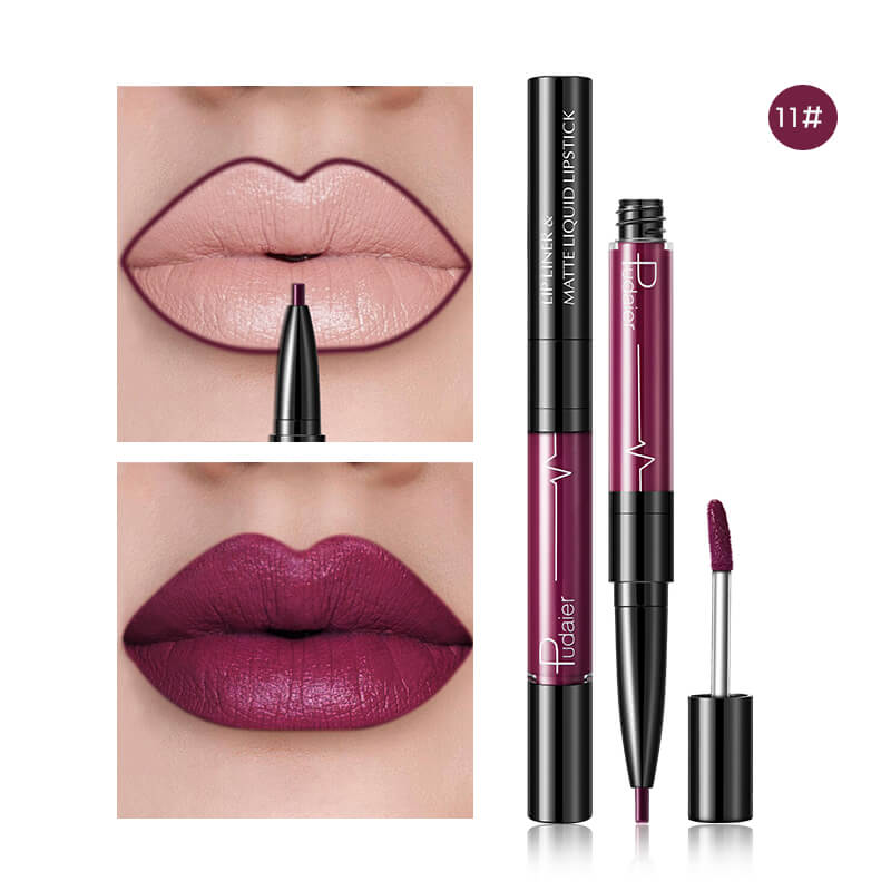 Matte Lip Gloss Lip Liner 2 in1