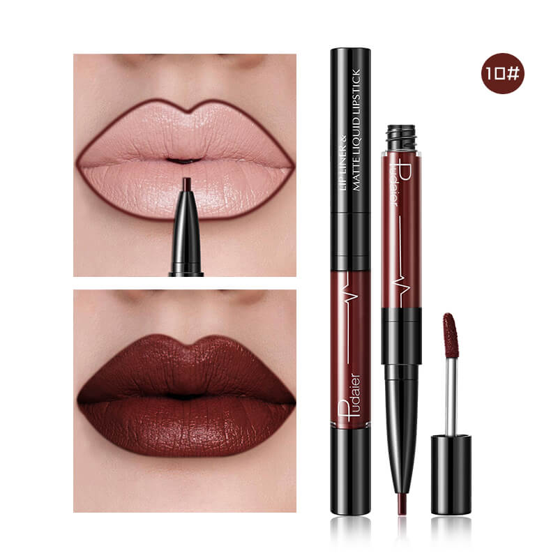 Matte Lip Gloss Lip Liner 2 in1