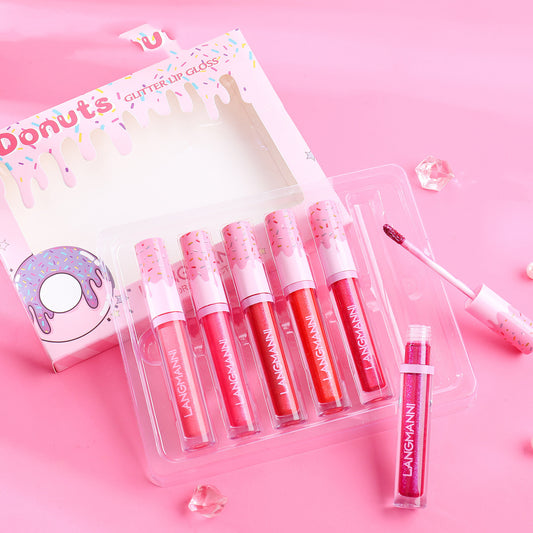 6-piece High Gloss Lip Gloss Set With Glitters