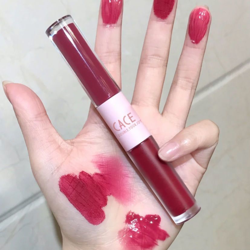 2-in-1 Lip Gloss & Matte Lipstick – Long Lasting Dual End Lip Duo | Hydrating Shine + Velvet Matte Finish