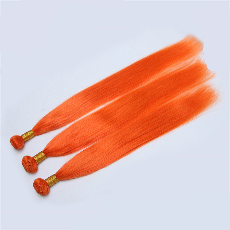 100% Human Hair orange Bundles – Straight