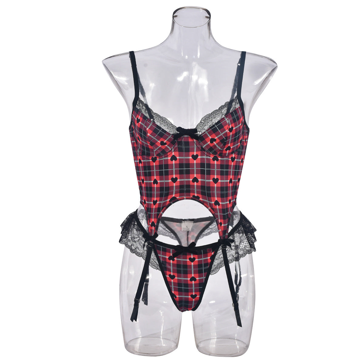 Plaid Lingerie Set – Soft Girl 2-Piece Bralette & Panty | Cute, Flirty, Comfortable Intimates for Women