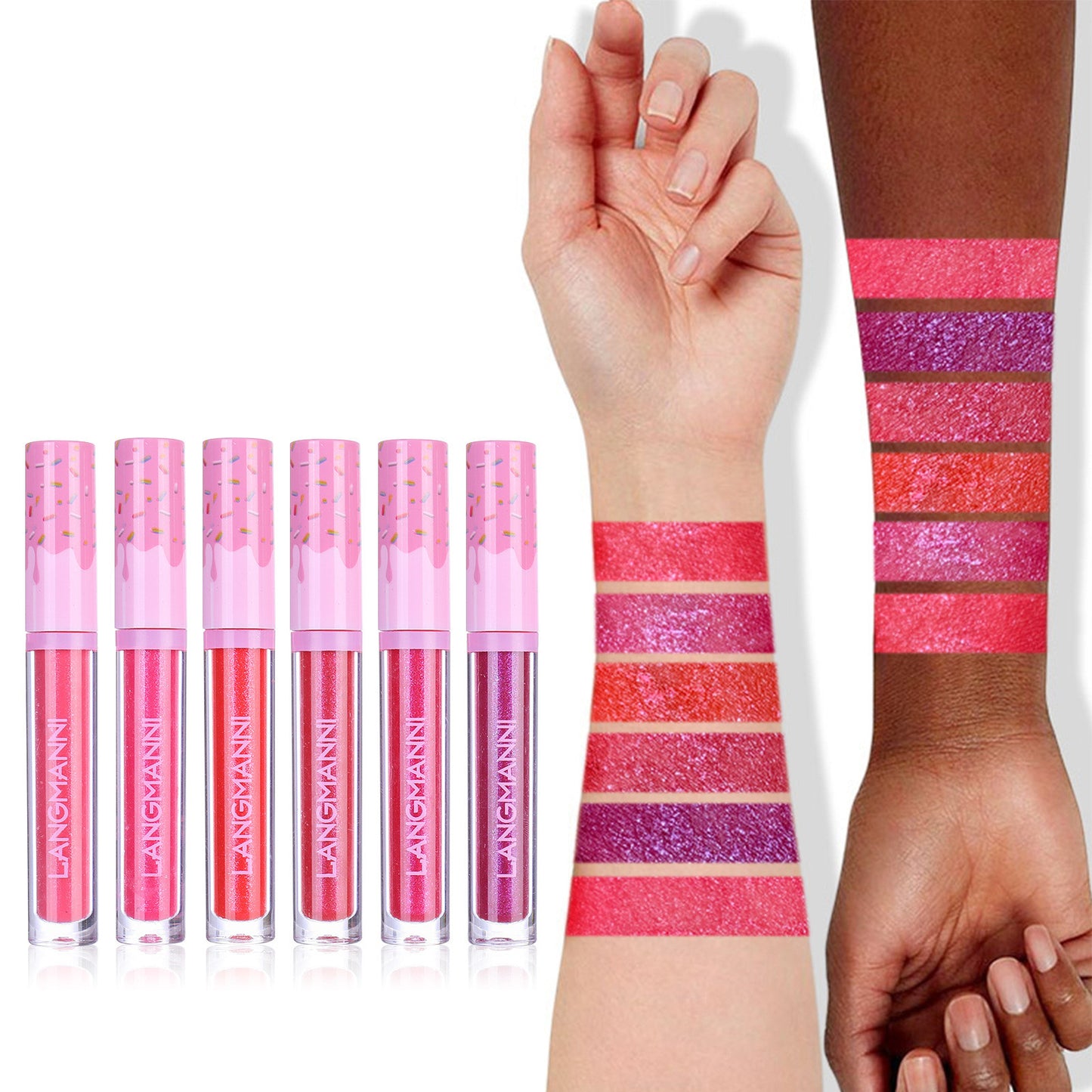 6-piece High Gloss Lip Gloss Set With Glitters
