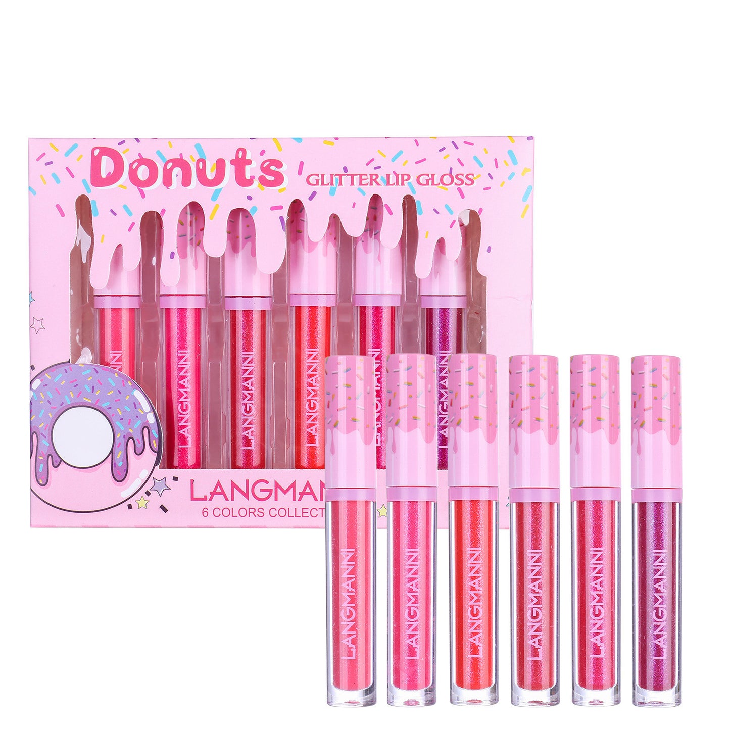 6-piece High Gloss Lip Gloss Set With Glitters